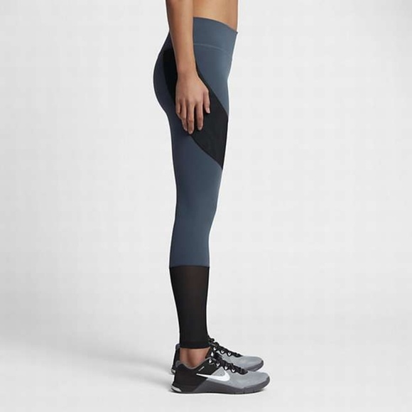 Nike Legendary Tight Fit Legging Pants Black Mesh - Picture 5 of 8